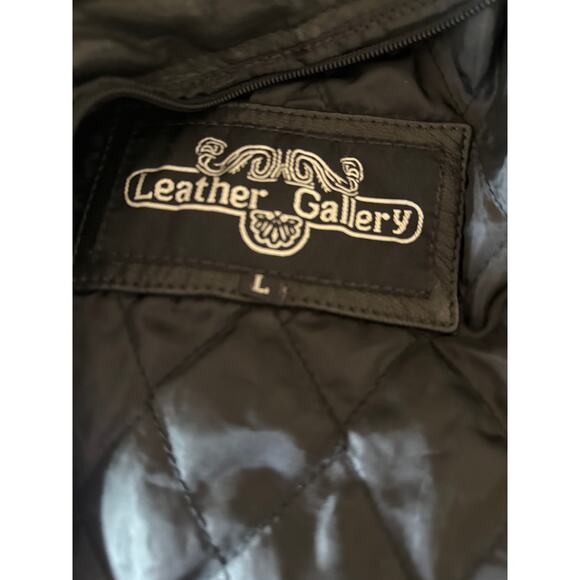 Vintage Y2K Men's Black Leather Aviator Jacket Large - Picture 6 of 7